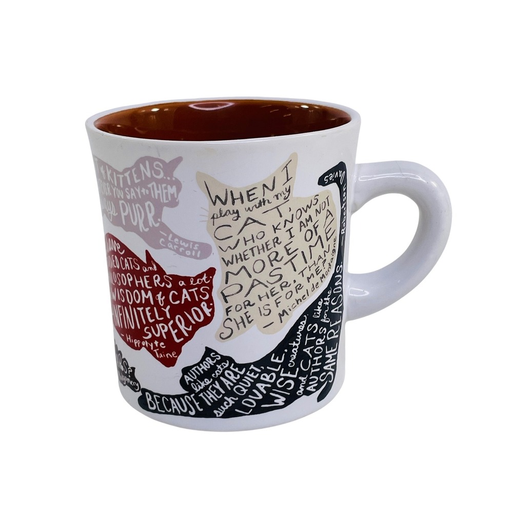 The Unemployed Philosophers Guild The Literary Cat Mug White Brown Quotes 2019